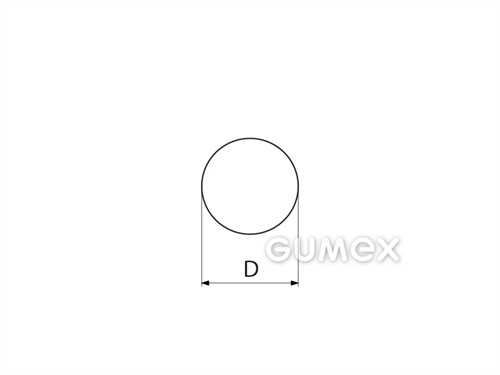 Silikonový profil kruhový, průměr 1mm, 60°ShA, -60°C/+230°C, transparentní